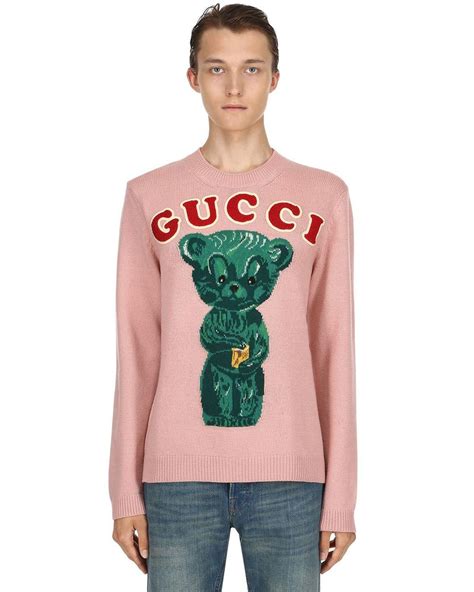 gucci bear sweater pink